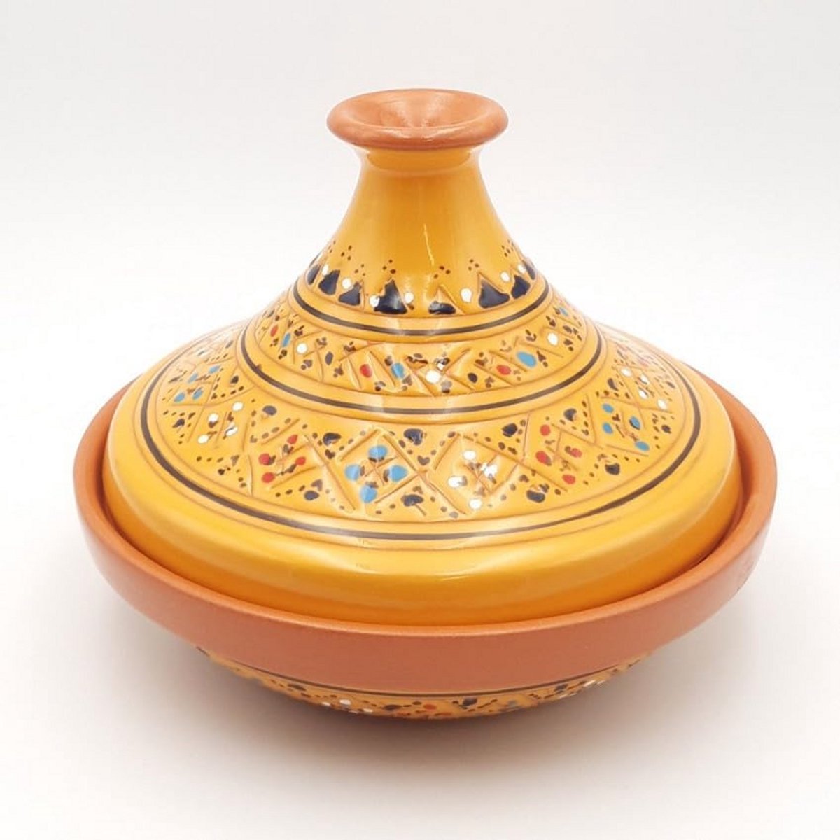 Marokkaanse Tajine Schaal Keramiek Geel D22 cm voor Stoofgerechten