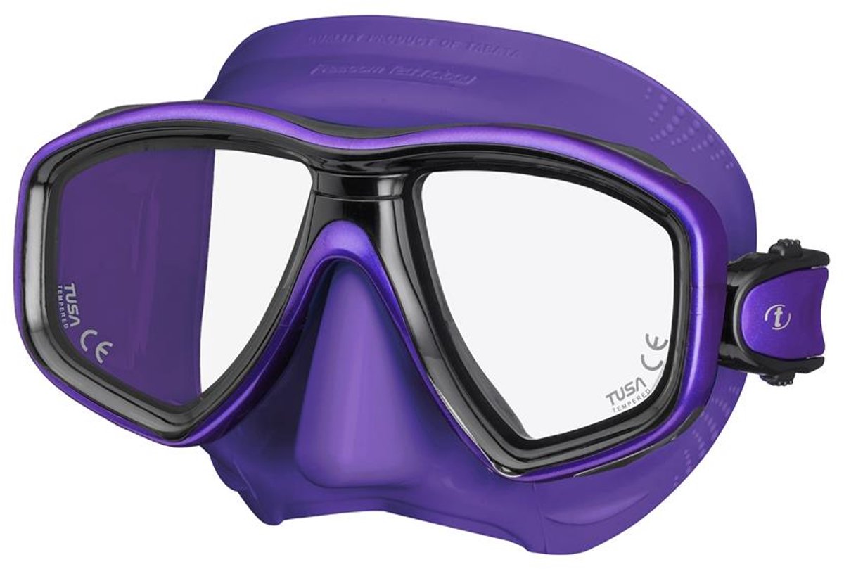 TUSA Freedom Ceos – Duikmasker met twee lenzen, comfortabele pasvorm dicht op het gezicht, Freedom Technology voor comfort en prestaties, hypoallergeen silicone – Paars/Transparant – M-212QVP VP