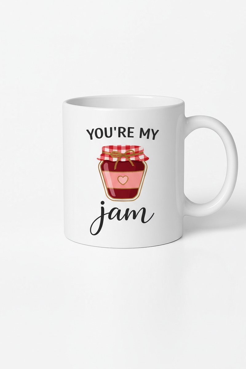 Liefdes Mok 'You're My Jam' met Jam Potje Design - Romantisch Cadeau