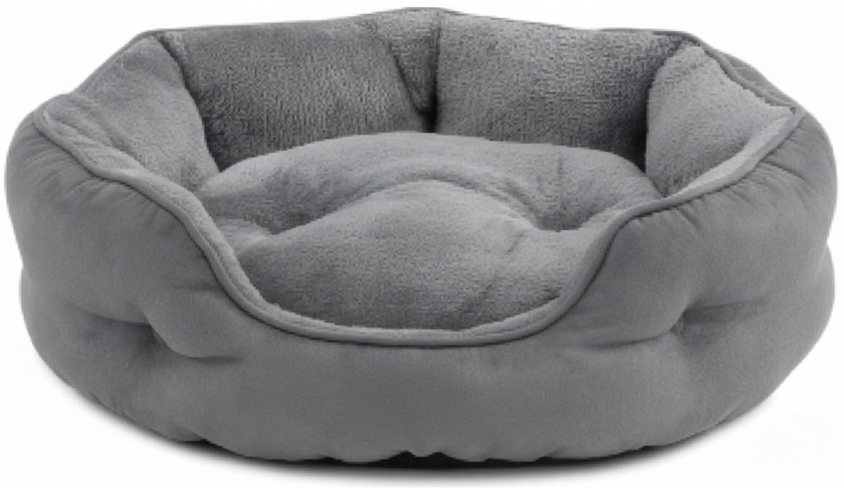 Famanu – Kattenbed wasbaar - 51x48x15cm bed met dubbelzijdig binnenkussen kattenslaapplaats voor katten of kleine honden -Grijs
