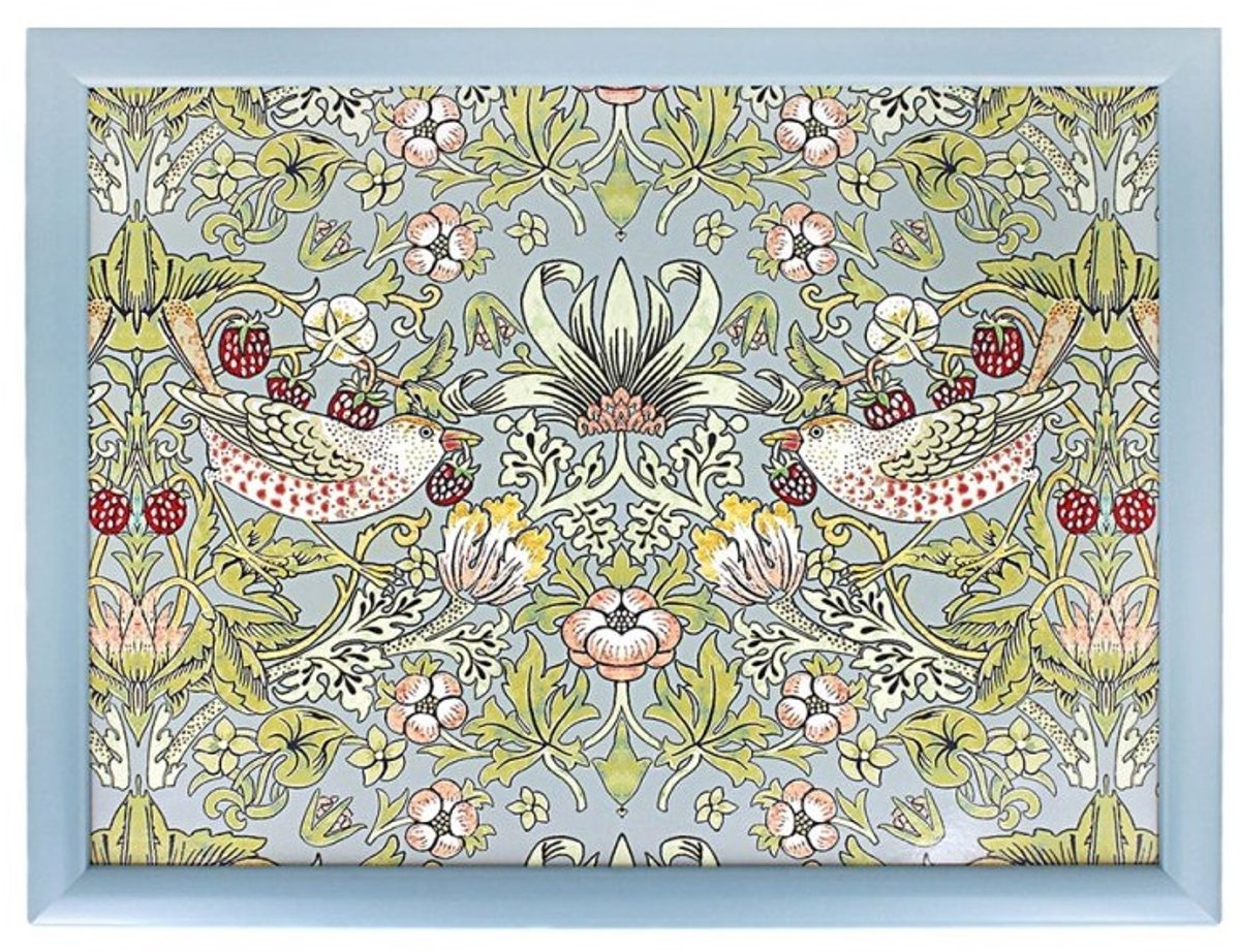 Cosy Creations- Laptray - Schoottafel - Schootkussen - Laptoptafel - Dienblad met kussen -Strawbarry thief 44 x 33 x 6 cm