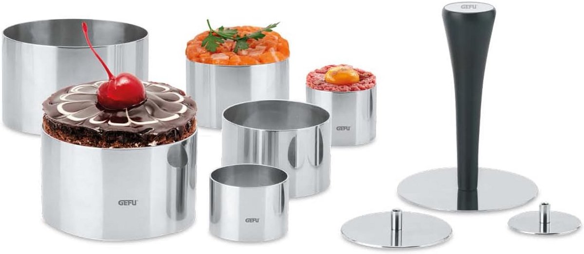 Set Professionele Dinerringen voor Cake, Desserts en Burgers - RVS