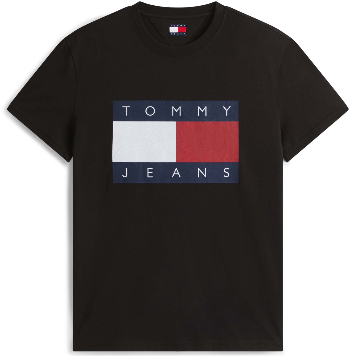 T-Shirt Tommy Jeans Tjm Reg Big Flag Ss Fashion Wear Volwassen Zwart