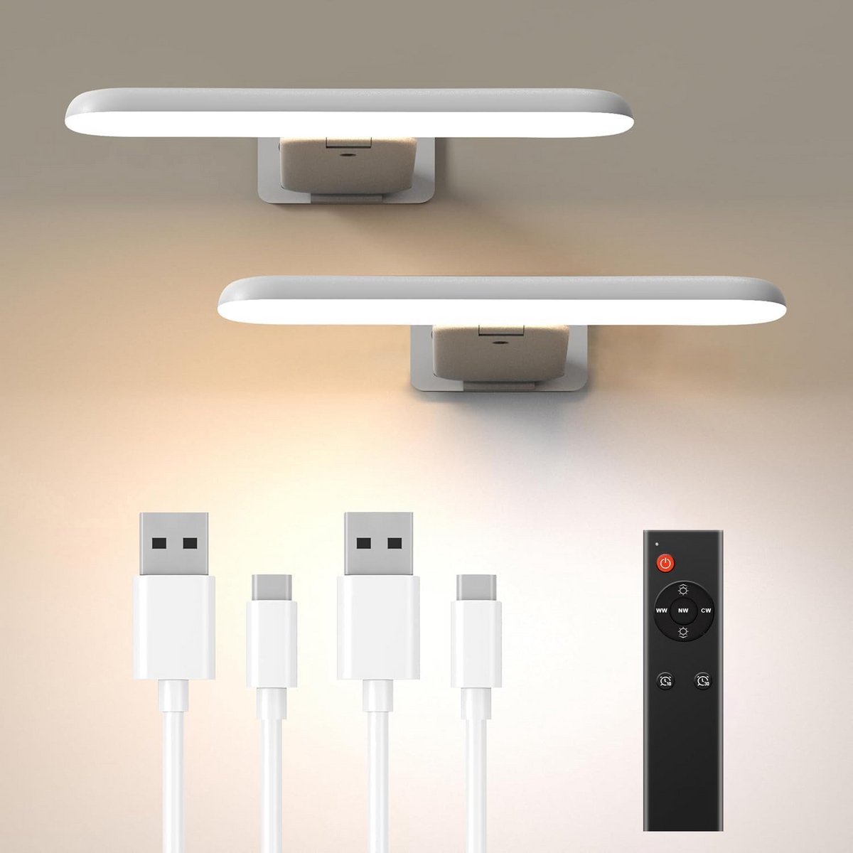 Draadloze Batterij Wandlamp met Afstandsbediening en Timer voor Kunst en Foto's