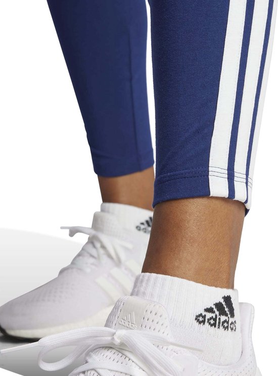Adidas Sportswear Essentials 3-Stripes Katoenen Legging - Dames - Blauw van Adidas — afbeelding 3
