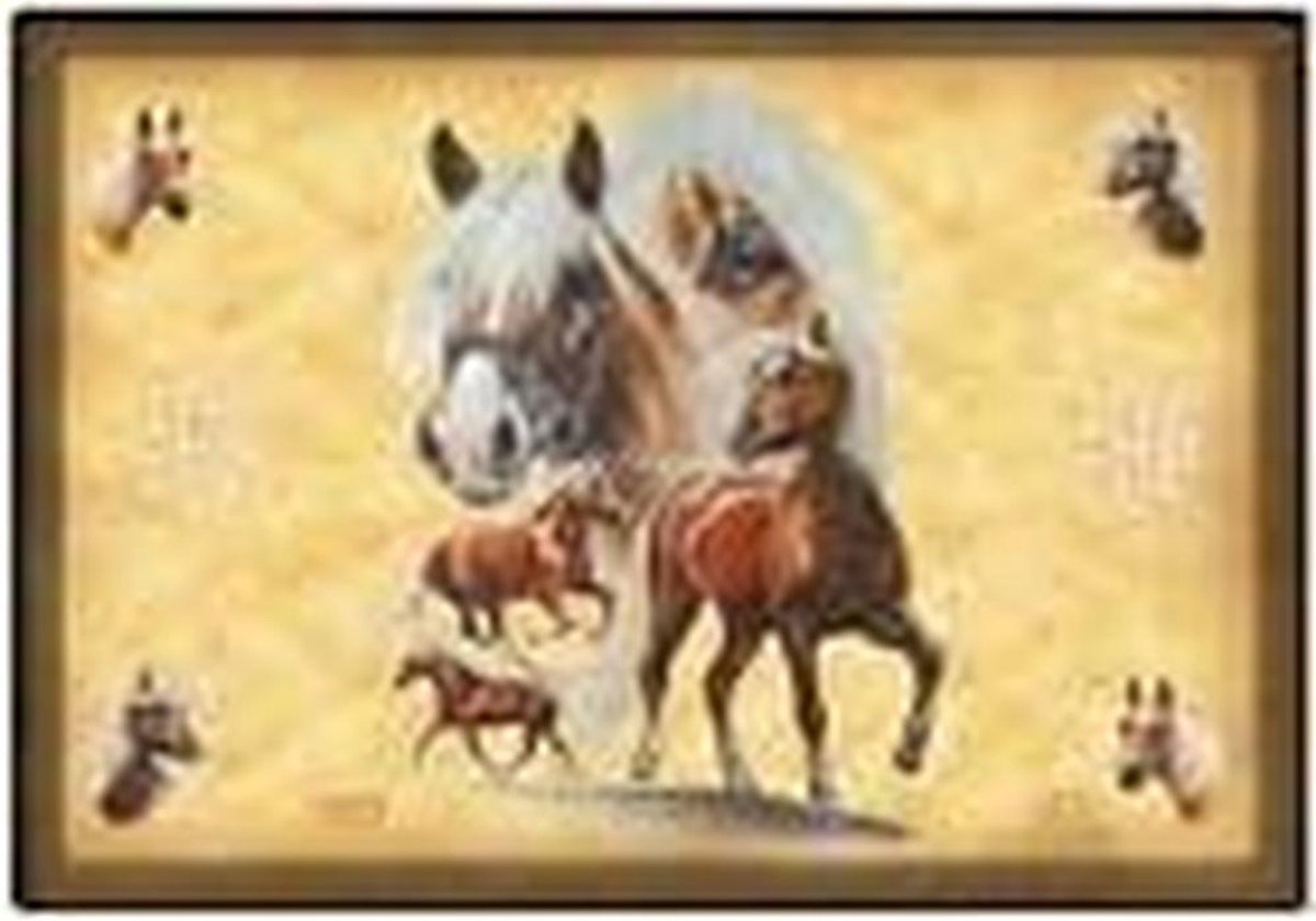 Set onderleggers met paardenprint voor eettafel