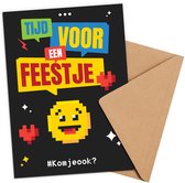 Uitnodiging kinderfeestje + Enveloppen 10 stuks - Thema Emoji - Beschrijfbaar - Uitnodigingskaarten - Uitnodiging verjaardag - uitnodiging verjaardag feest - Uitnodiging kinderfeestje Jongen of Meisje - Uitnodiging feestje - uitnodigingen