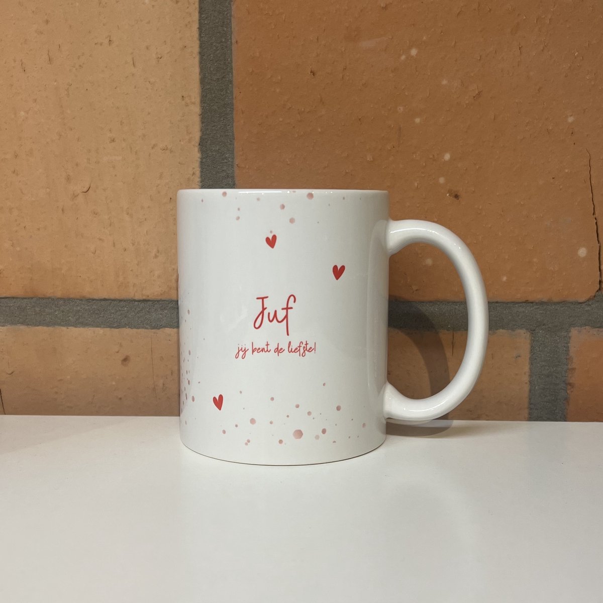 Mok JUF | hartjes | cadeau JUF | cadeau MEESTER | einde schooljaar | juf bedankt | juffrouw | juffendag | cadeau juf | school