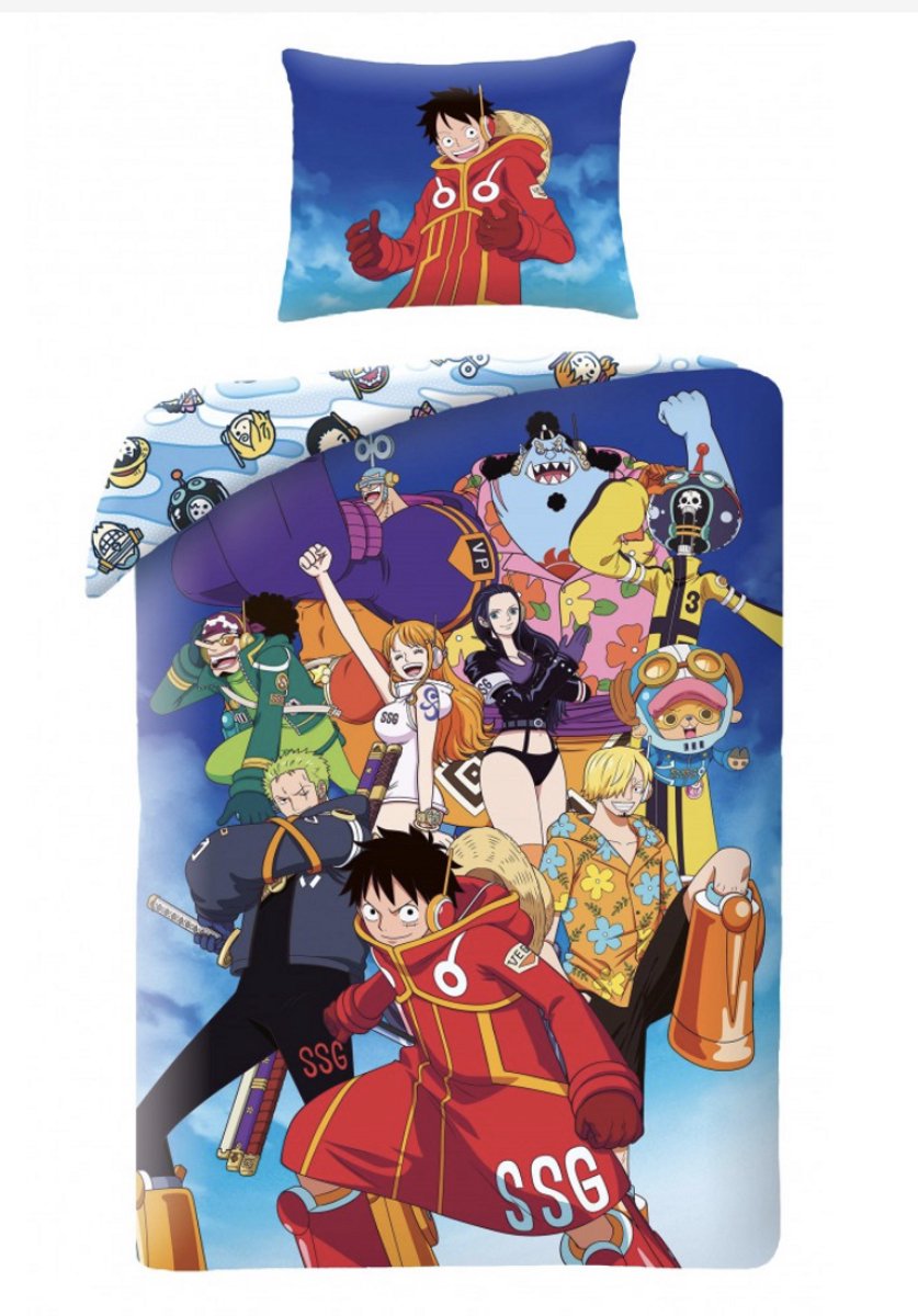 One Piece Wanted Dekbedovertrek 140 x 200 cm polyester