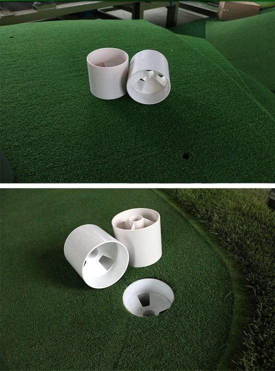 Hole Cup voor Golfoefening met Witte ABS Beschermer en Groene Vlag - Robuust en Duurzaam - Trainingsaccessoires voor Golf Practice — afbeelding 4