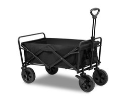 Chariot Bolder - Chariot Bolder Pliable - Transport d'Enfants Chariots Bolder Chariot de Jardin Landau - avec Barre de Poussée Chariot de Transport Pliable Chariot Bolder Chariot de Plage - Zwart