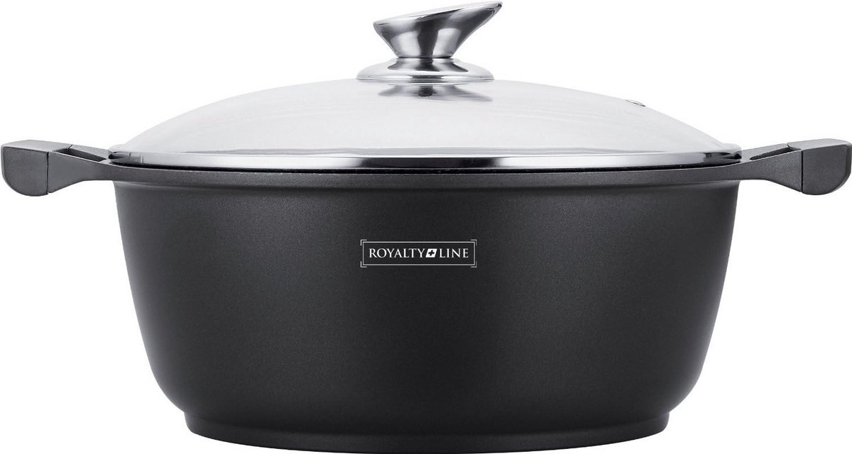 Kookpan met Antiaanbaklaag en Glazen Deksel - 28 cm