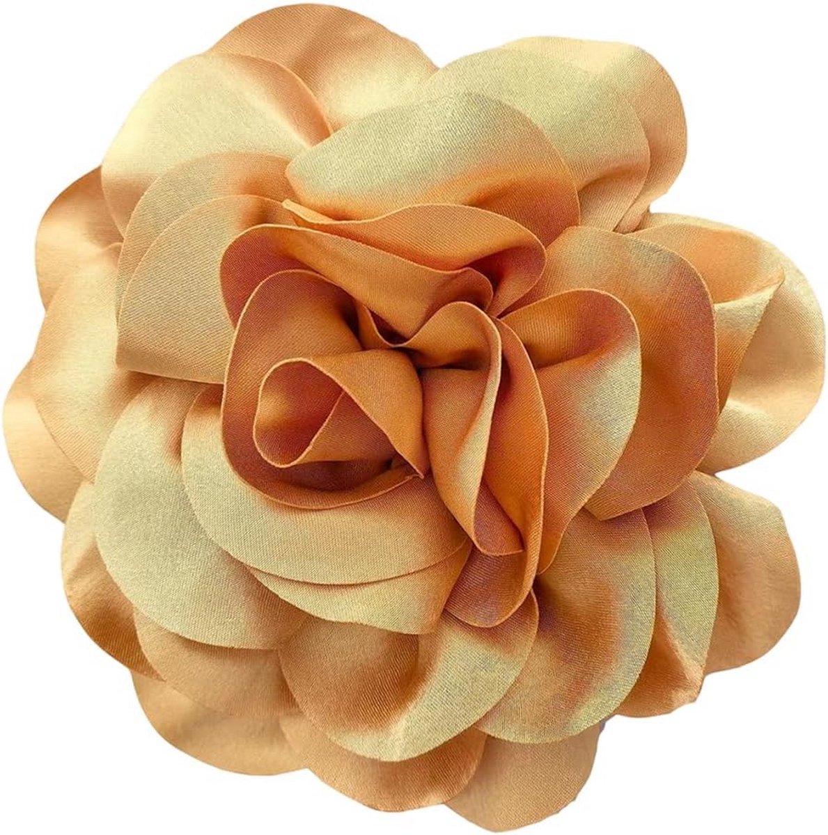Grote Stof Camelia Bloem Broche Zadelbruin - Verwijderbare Corsage voor Jurken, Pakken en Hoeden