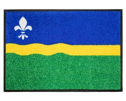 Deurmat Flevoland 40cm x 60cm - Antislip - Geschikt voor wasmachine - Kleurecht - Geen schadelijke weekmakers - Gemaakt in Europa - Flevolandse vlag