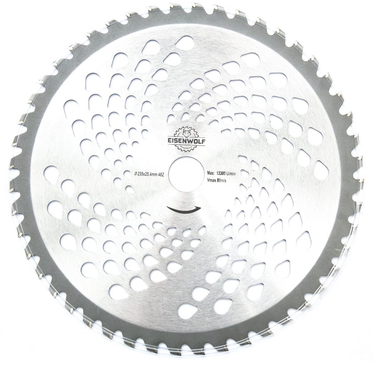 Cirkelzaagblad - Snijblad Bosmaaier - Onkruid Verwijderen - 48 TCT-tanden - 255 x 254 mm - Zilver