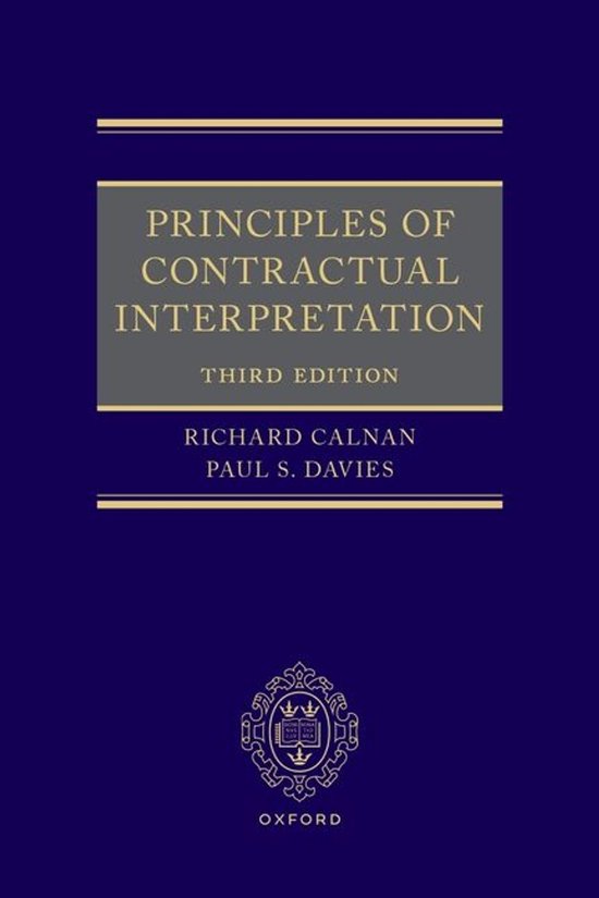 Boek 'Principles of Contractual Interpretation', derde editie, van Richard Calnan en Paul S. Davies.