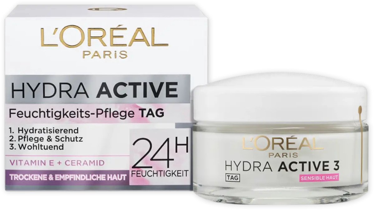 L'Oréal Hydra Active 3 Dagcrème - Droge/Gevoelige Huid