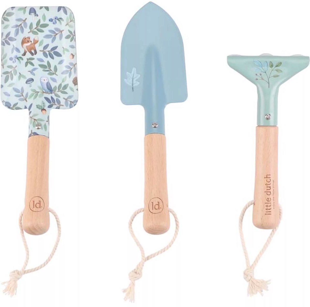 Little Dutch - Forest Friends Tuingereedschapset - Buiten Speelgoed - Blauw - Zandbakken & Accessoires - Tuinieren - Harkjes