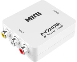 AV naar HDMI-adapter/converter, Full HD 1080P video en audio, TV 3 RCA CVBS HDMI top, PS2 composite CVBS HDMI RCA N64 video en audio.