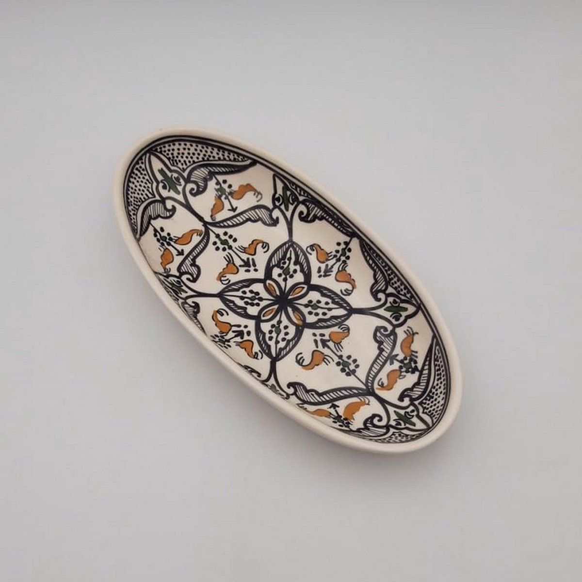 Ovale Ovenschaal Zwart - Handgemaakte Marokkaanse Serveerschaal 30 cm