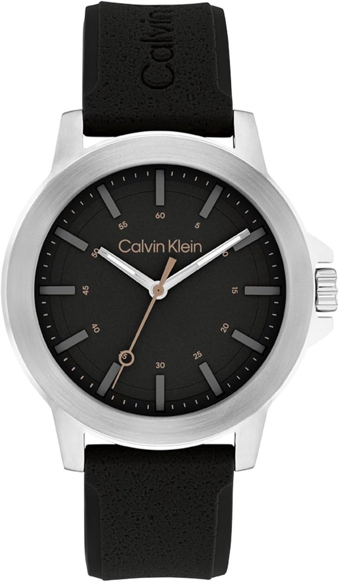 Herenhorloge met Quartz Uurwerk en Zwarte Siliconenband