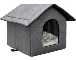 Kattenhuis voor Buiten - Kattenhok Binnen - Kattenbench - Kattenren - Grijs