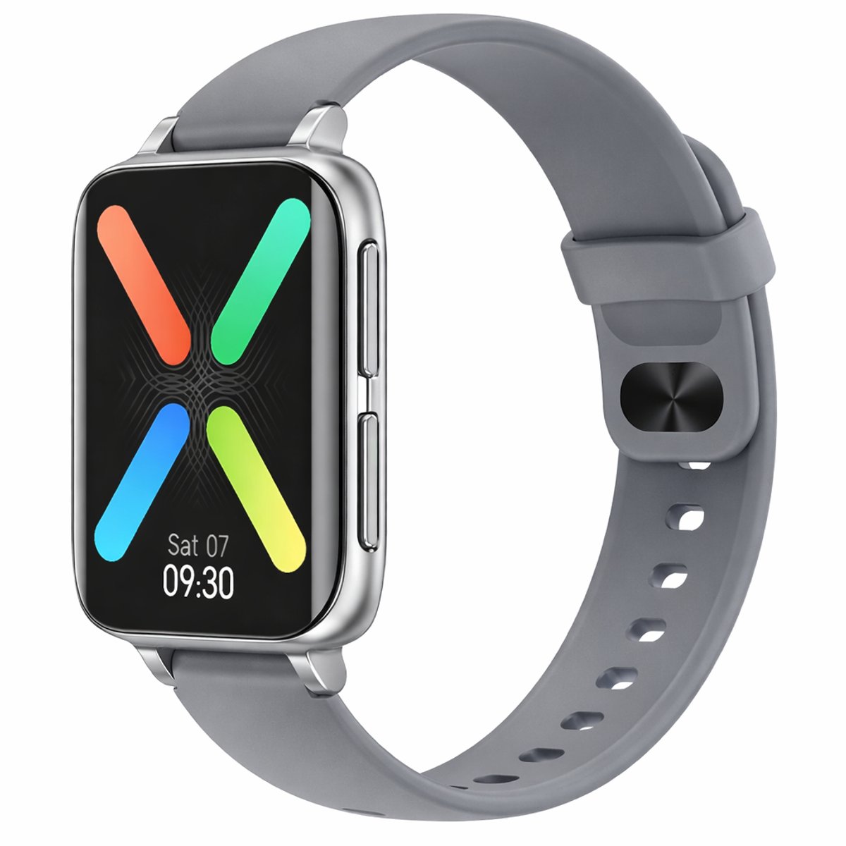 DrPhone CurvX - 3D Pixel Scherm - Smartwatch 44mm - 1.78 Inch 420*485 - ECG Fitness Tracker Hartslag - Grijs