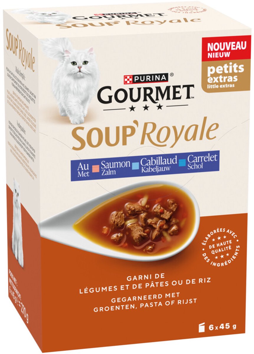 Gourmet Gourmet Kattenvoer Nat Soup Royale Zalm - 6x45 gr