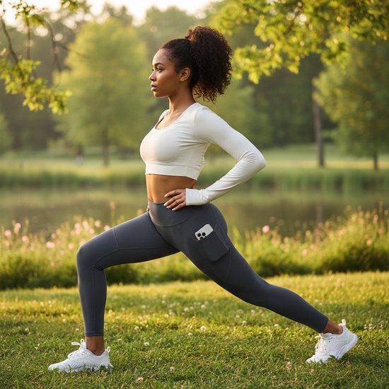 RAMBUX® Sportlegging Dames - Antraciet - Maat L - High Waist - Shape Legging van RAMBUX® — afbeelding 4