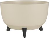 Mica Decorations Doppio Plantenbak op Poten - 20,5 x Ø40 cm - Plantenbakken voor Buiten - Bloembakken voor Balkon - Gerecycled Plastic - Beige