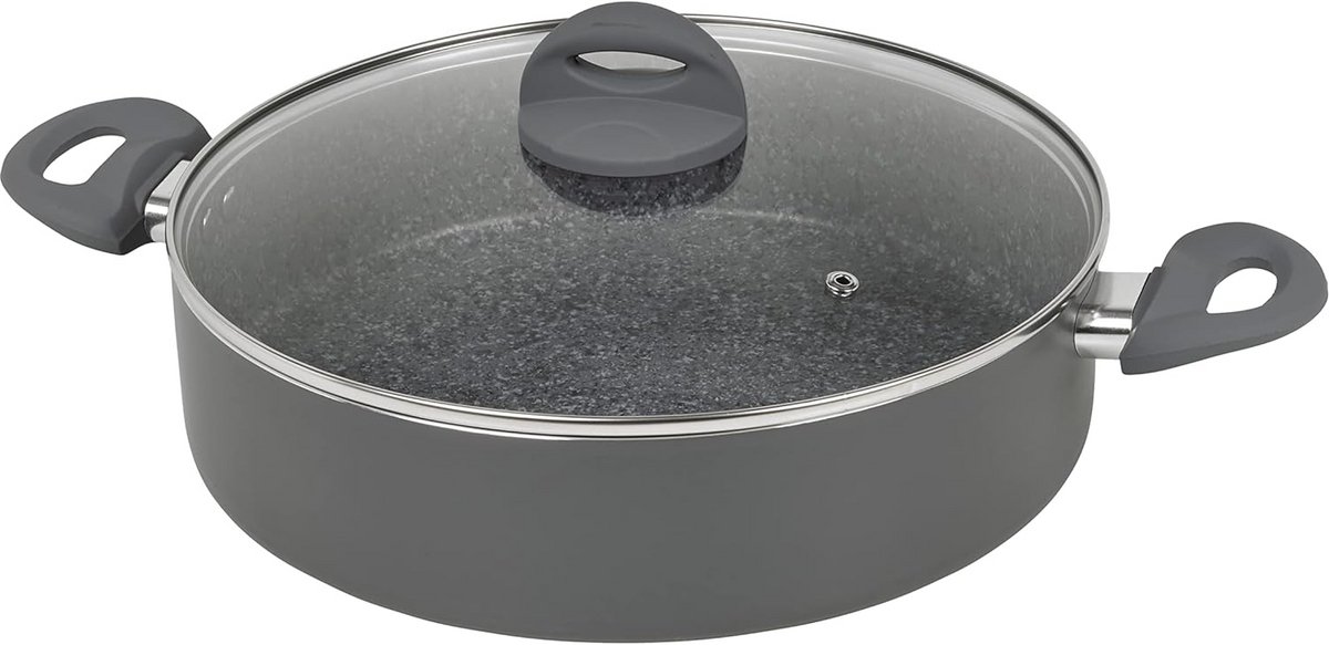 Ondiepe Braadpan met Deksel 29 cm - Geschikt voor Inductie en Alle Warmtebronnen