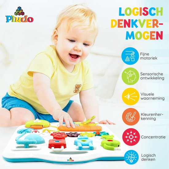 Pludo Activiteiten Tafel - Montessori Speelgoed - Educatief Speelgoed - Interactieve Speeltafel - Sensorisch Speelgoed - Motoriek Speelgoed - Keyboard Kind - Activity Center - Peuter Speelgoed - Jongens - Meisjes - 1 jaar - 2 jaar - 3 jaar - 4 jaar van Pludo — afbeelding 4