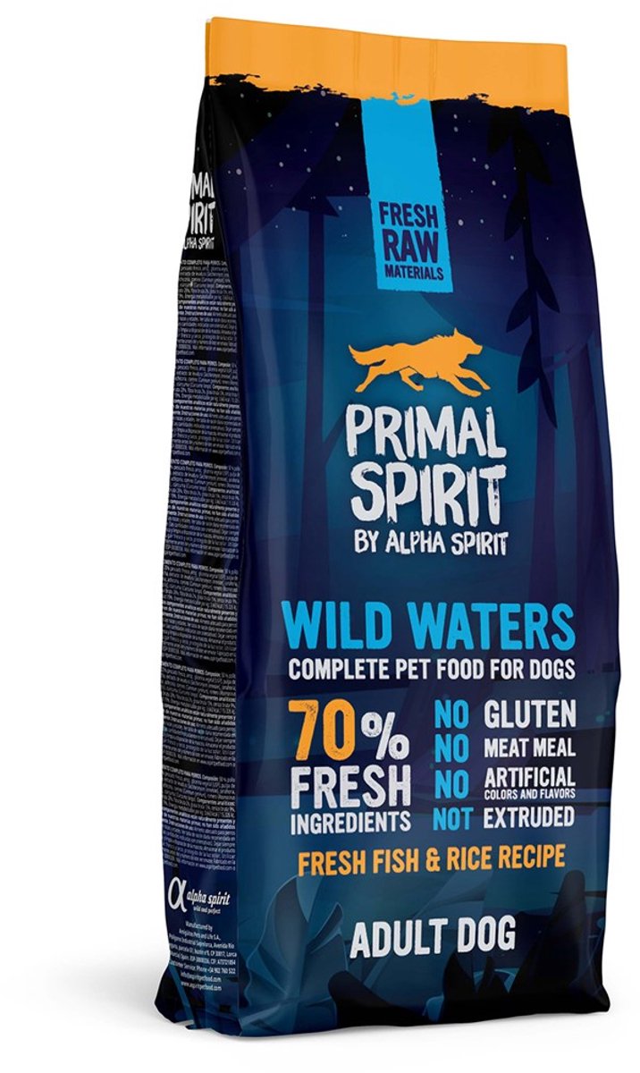 PRIMAL SPIRIT Primal Spirit Wild Waters - Droog Hondenvoer - 70% Vlees en Vis - Koudgeperst - Glutenvrij