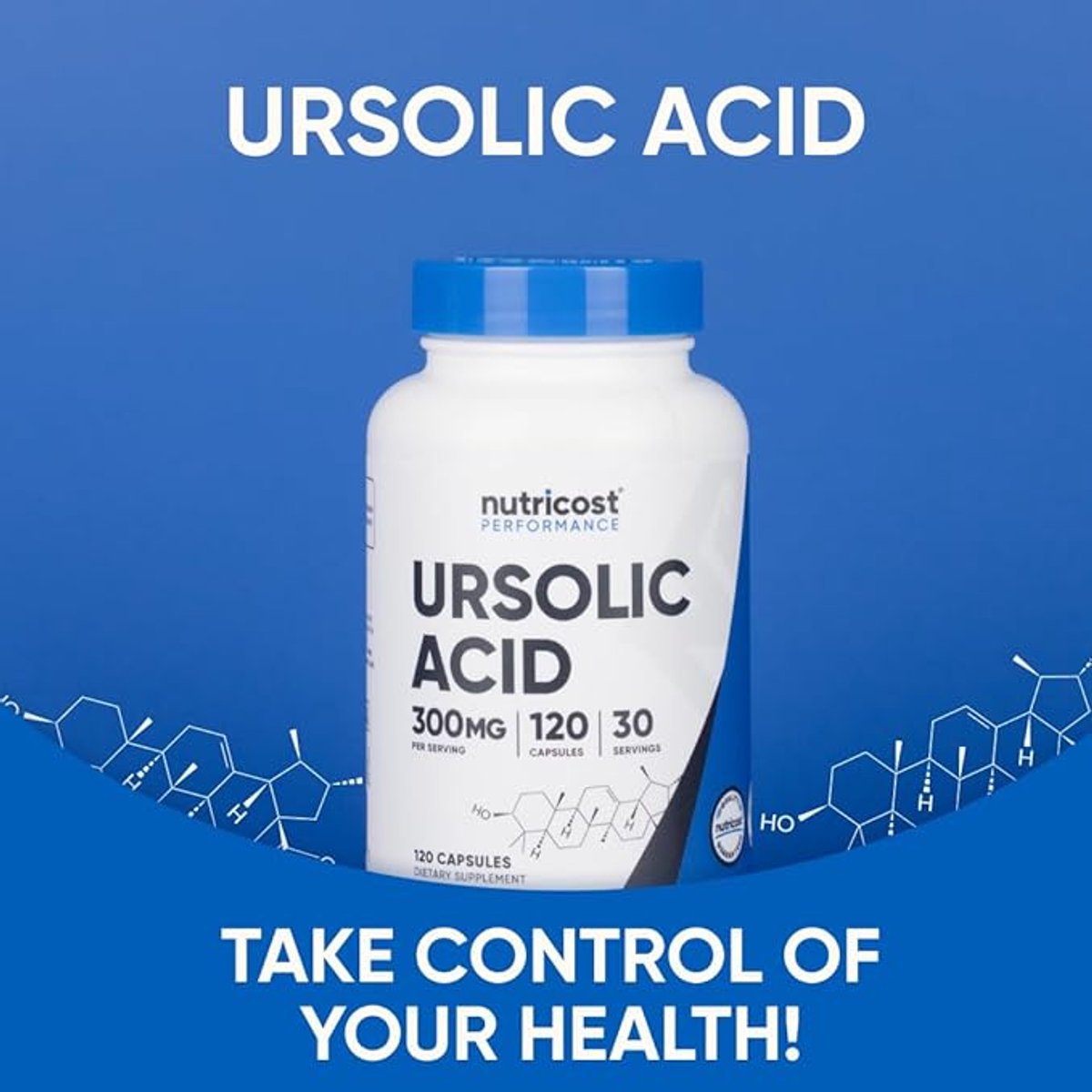 Nutricost Ursolzuur 300 mg, 120 capsules - Vegetarisch, GMO-vrij, glutenvrij, sojavrij