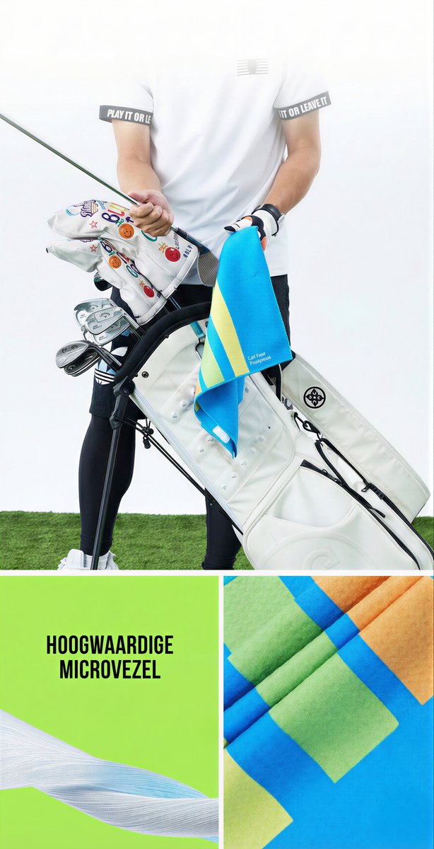 Stripe golf stance handdoek 37x83, balpositie en alignment van Merkloos — afbeelding 5