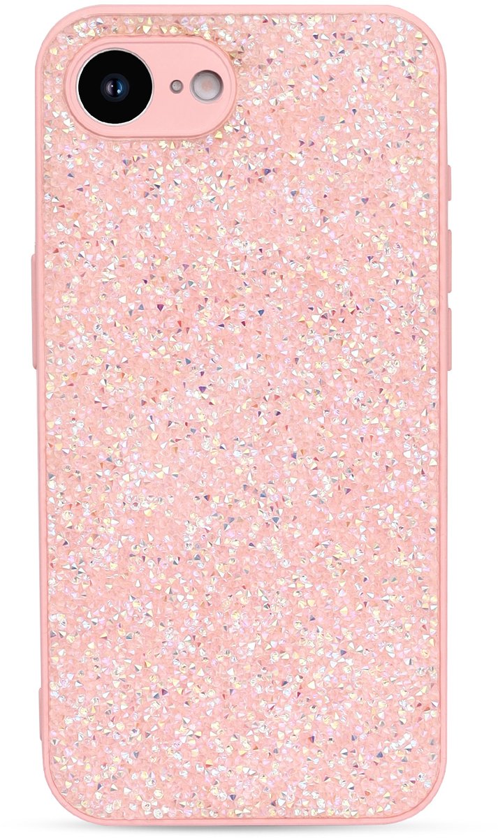 Casemania Hoesje Geschikt voor Apple iPhone 17e - Roze - Diamant Glitter Back Cover