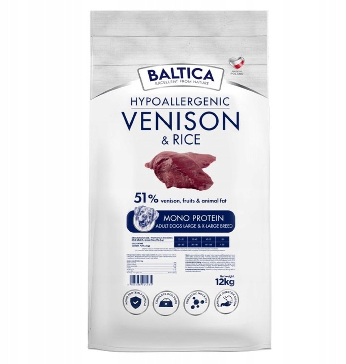 Baltica Baltica Hypoallergenic - Hondenvoer Wild & Rijst - Maat L/XL (Grote Rassen) - 12 kg - Erwtenvrij & Gewrichtsformule