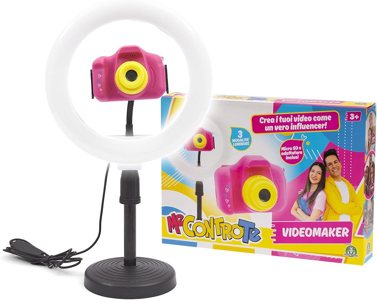 Digitale Kinder Camera met Statief en Ringlamp, 8MP Fotocamera en 1080P Video, 4-8 Jaar