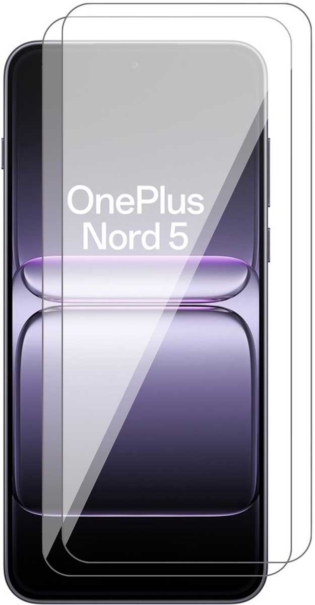 Screenprotector geschikt voor OnePlus Nord 5 - 2x Glas Screen Protector