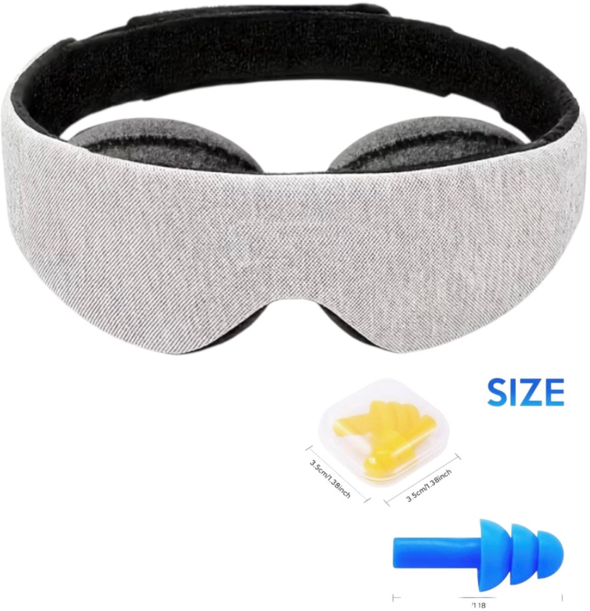 Sleep Mask -inclusief oordoppen-Ervaar het deze slaapmasker - 100% verduisterend - Zeer comfortabel - Geen druk op ogen/oogleden - Volledig verstelbaar voor een perfecte pasvorm - Zacht en ademend materiaal