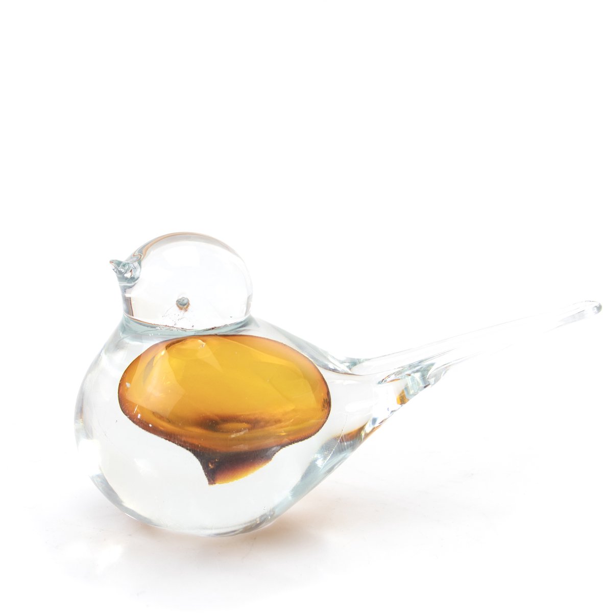 Loranto - Glasdeco - Bruine Vogel van Boheems Kristal Glascadeau
