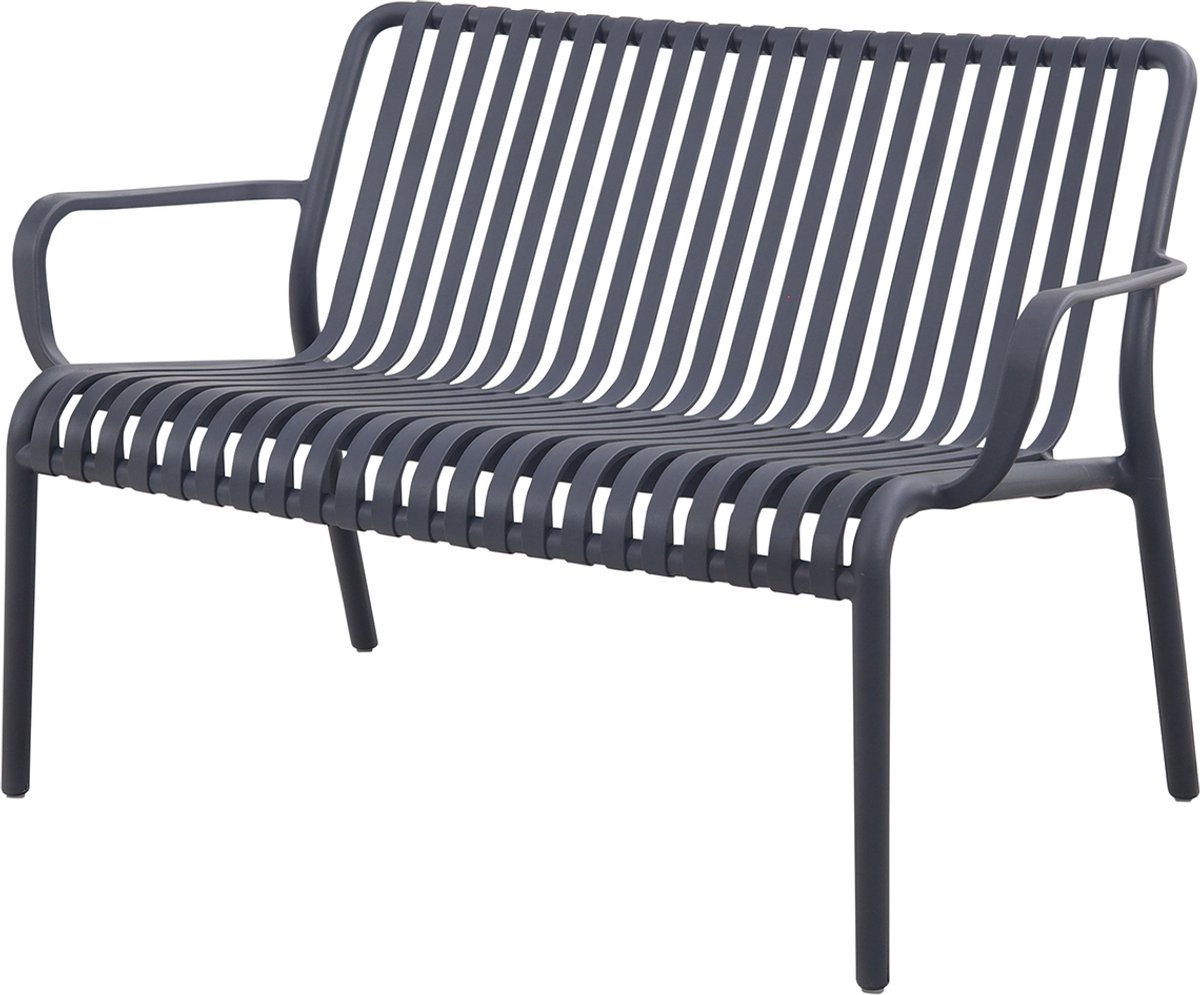 Stripe loungebank 2-zits - antraciet
