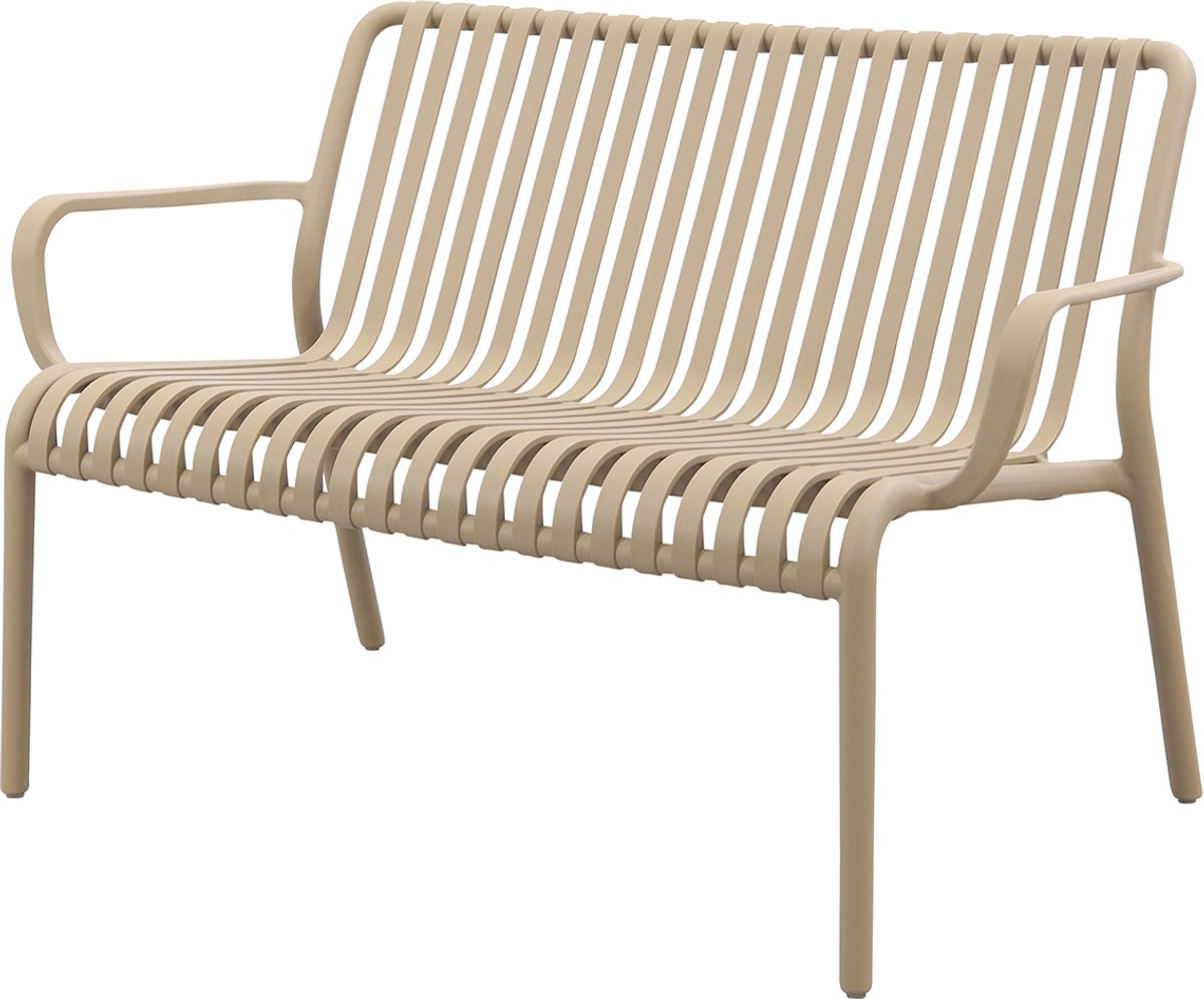Stripe loungebank 2-zits - Taupe