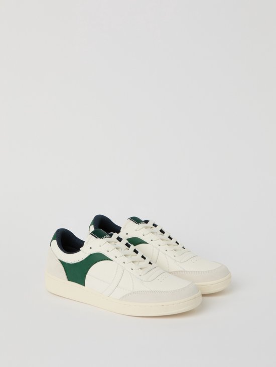 Björn Borg Court WB Baskets Blanches Homme - Baskets Basses - Blanc Cassé Vert - Taille 44