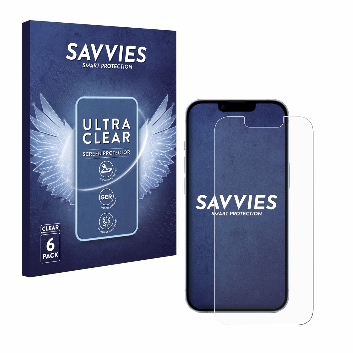 Savvies - Screenprotector voor Apple iPhone 14 - Folie Beschermfolie transparant 6 Stuks