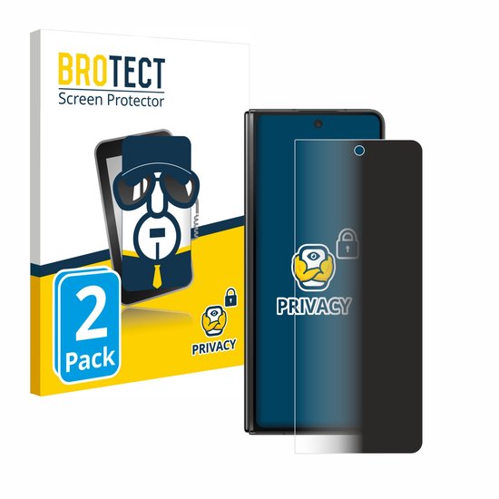 BROTECT - Protecteur d'écran de confidentialité pour Samsung Galaxy Z Fold 5 - Film de Protection en Aluminium Filtre de Lumière Bleue (2 Pièces)