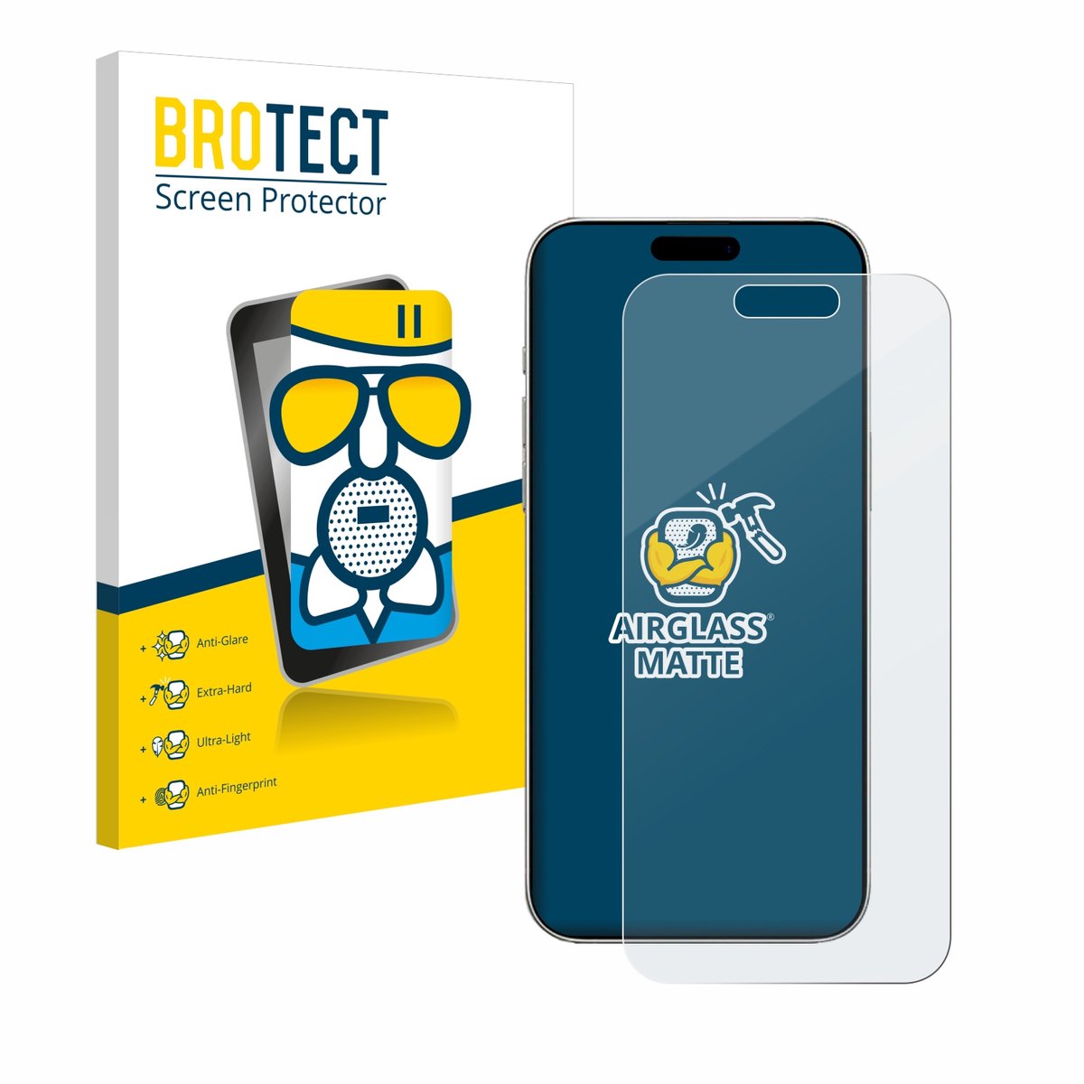 BROTECT - Screenprotector voor Apple iPhone 16 - Folie Beschermfolie Beschermglas matte