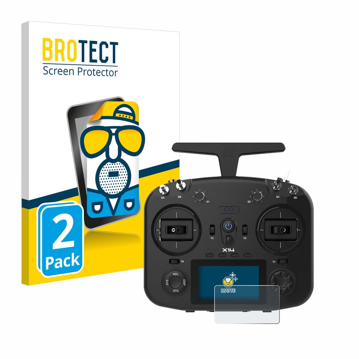 BROTECT - Screenprotector voor FrSky TWIN X14 - Folie Beschermfolie matte 2 Stuks