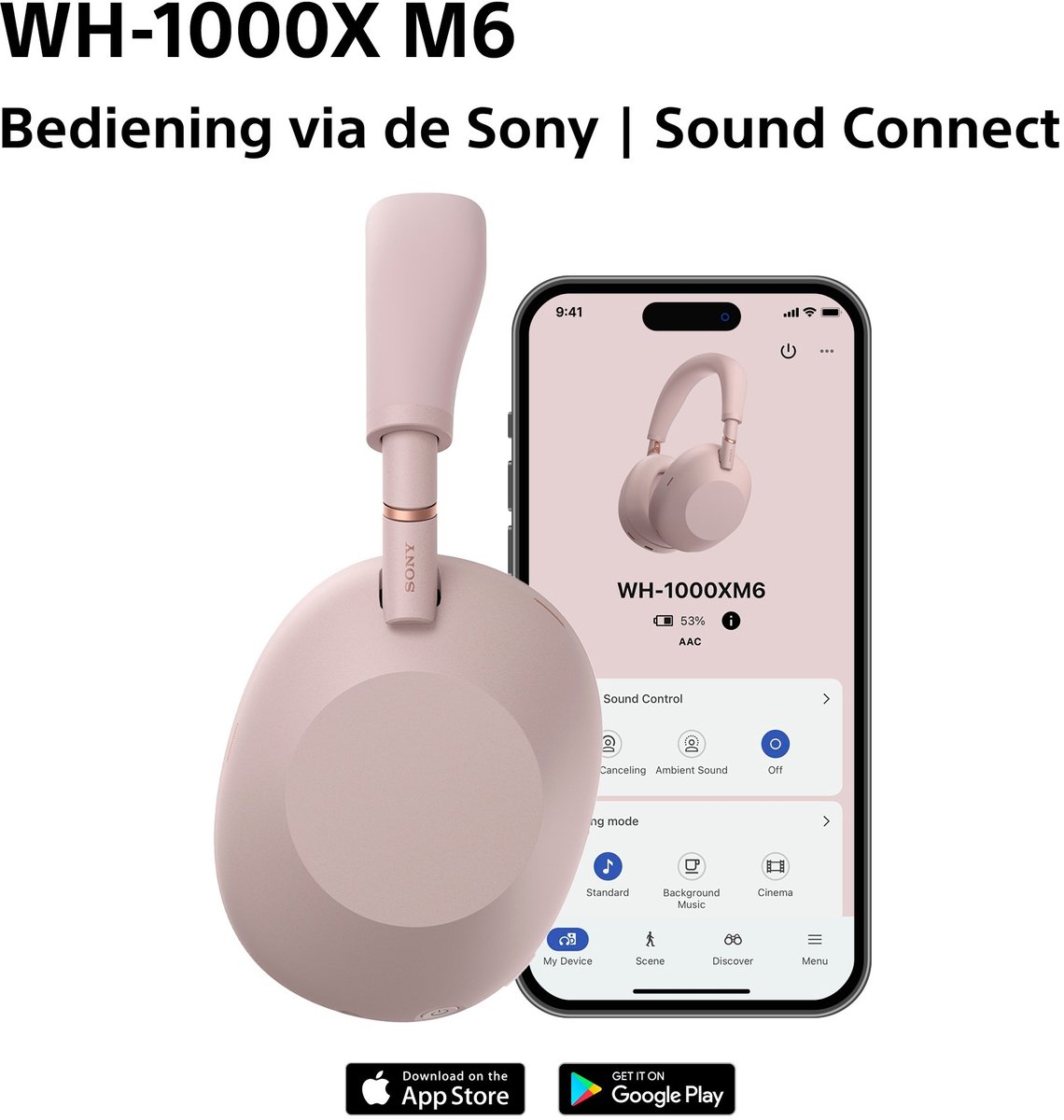 Sony WH-1000XM6 - Draadloze koptelefoon met Noise Cancelling - Roze — cadeau in Elektronica - foto 7