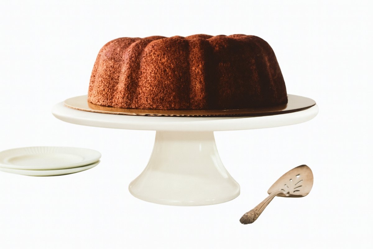 Modern Wit Taartplateau met Voet – 28 x 9 cm– Keramiek–Voor Taart &Dessert